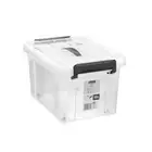 16L Plastic Storage Box Carry Handle W/Wheels Crate Organiser Container Tub