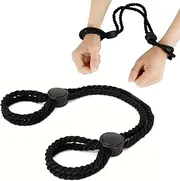 BDSM Bondage Restraint Kit Sex Ropes Straps Handcuff Bracelets Sexy Handcuffs Ankle Cuffs Toy Harness Collar Arnes Sexual Adult Restraints Hand Cuff for Couples Male Play Black