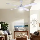 52'' Ceiling Fan With Light Remote Control Wooden Blades 3 Speeds Reverse Motor