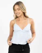 [Mooloola] Mooloola Women's Sasha Top in Light Blue Size 2 2 Light Blue