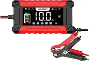 AILRINNI 10-Amp Car Battery Charger, 12V Smart Car Battery Charger AU Plug,Trickle Charger for Car - Smart Fully-Automatic Battery Maintainer with Temperature Compensation and LCD Display