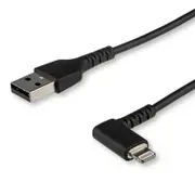 Startech RUSBLTMM2MBR Cable - Black Angled Lightning to USB 2m