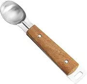 Wooden Handle Snowball Scoop, ice Cream Spoon, Multifunctional Fruit Spoon, Milk Powder Tea ice Cream Spoon, 2 Spoons