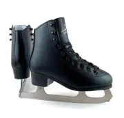 American Athletic Shoe Boy's Tricot Lined Figure Skates, Black, 9 (51709)