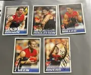 5x 2005 HERALD SUN AFL CARDS MELBOURNE DEMONS HAND SIGNED ROBERTSON MILLER BROWN