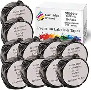 Cartridge Planet 10 Pack Compatible Suspension File Label Roll for Dymo SD99017 S0722460 12mm x 50mm 220 Labels for Dymo LabelWriter 450 450 Turbo 450 Twin Turbo 450 Duo 4XL SE450 310 320 330 400 S…