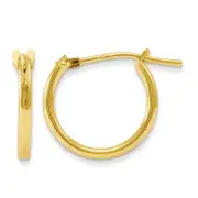 14K Yellow Gold Polished 11mm Hinged Hoop Earrings Madi K Children's Jewelry