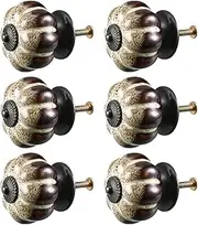 Ceramic Knob,Cabinet,Furniture Pull Handles,Door Pull,Drawer Pull Handle,6pcs Ceramic Knobs Vintage Knob Drawer Pumpkin Shaped Pull Handle Furniture Door Cabinet Cupboard Wardrobe Dresser Decorative