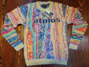 Men's Authentic Coogi x Atmos Multi Color Sweater Medium NWT A$AP Yams Edition