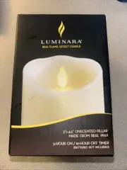 Luminara - Flameless LED Battery Operated Flickering Pillar Candles - Ivory 3”