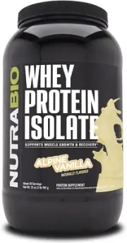 Nutrabio Whey Protein Isolate Powder Supplement – 25G of Protein per Scoop with
