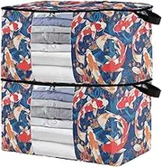 sanluoli 60L 2 Pack Under Bed Shoe Organizer with Reinforced Handles, clear window Clothing Closet Storage