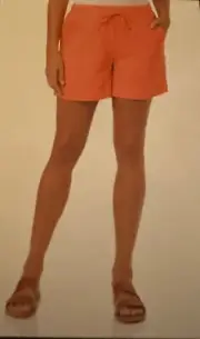 BRIGGS WOMENS LINEN BLEND PULL ON SHORTS CORAL SMALL