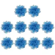 10Pcs 2" Chiffon Flowers Fabric Flower Sewing Fabric Appliques Dark Blue