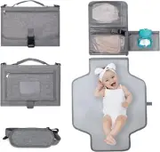 Portable Diaper Changing Pad, Baby Changing Mat with Smart Wipes Pocket, Wate...