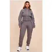 Shape Charcoal High Waisted Pleat Front Cocoon Track Pants, Charcoal