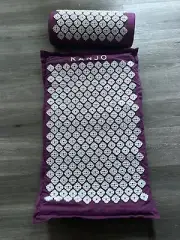 Kanjo Memory Foam Acupressure Mat Set with Pillow Amethyst NEW