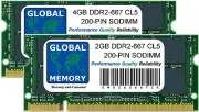 6GB (4GB+2GB) DDR2 667MHz PC2-5300 200-PIN SODIMM INTEL IMAC (MID 2007) RAM KIT