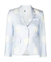 polka-dot print silk blazer IT44 light blue