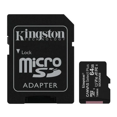 Kingston 64GB Canvas Select Plus UHSI microSDXC Memory Card w SD Adapter 2 Pack