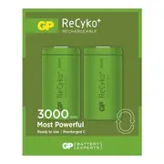 2pc GP ReCyko+ 3000 Series 3000mAh C Rechargeable 1.2V NiMH Battery for Toys