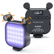 Full Color RGB LED Video Light 2500K-9000K Vlog Fill Light with Mini Microphone