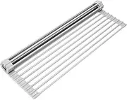 Surpahs Over The Sink Multipurpose Roll-Up Dish Drying Rack (Warm Gray, Large - 20.5" x 13.1")