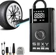 Customize for Model 3 Y X S Tire Inflator Air Compressor,Cordless Portable Air Pump,Tire Pressure Gauge and Emergency Light Model 3 Y X S Accessories,Multipurpose Tire Pump