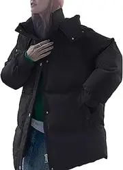 [Zylphorix] Womens Winter Quilted Jackets Long Sleeve Lightweight Zip Coat Baggy Casual Puffer Jacket