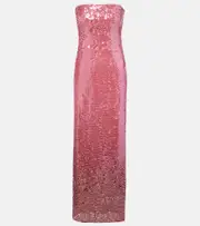 [Simkhai] Simkhai Leilani sequined strapless gown UK 14 pink