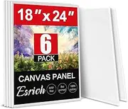 ESRICH Canvas for Painting 18x24 Inch, 6 Pack Canvas Boards for Painting Cotton Primed Acid Free Large Blank Canvases, Canvas Panels for Oil Paint, Watercolor, Acrylic Paint, Gouache and Tempera.