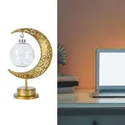 Moon Lamp Iron Openwork Pattern LED Hanging Moon Shape Night Light Balls Part