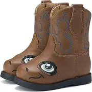 [Rollda] Baby Cowboy Boots Toddler Cowgirl Boots Infant Western Boots Round Toe Baby Boy Girl Boots 9 Months-2.5 Years