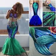 The Little Mermaid Mermaid Skirt Cosplay Costume Outfits Women's Movie Cosplay Cosplay Costume Carnival Masquerade