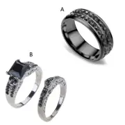 Alloy Wedding Wedding Rings Couple Rings Black Engagement Rings