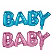 Large Pink BABY Text Balloon Large Mylar Foil Balloon Party Decor Photo Prop