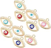 [TEHAUX] 50pcs Boho Evil Eye Charms Diy Jewelry Accessories Set Hollow Devil Eye Pendants Christmas Present