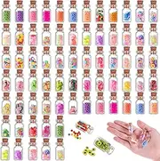 70 Pieces Cute Miniature Dollhouse Food Jar Glass Bottle 1:12 Pretend Play Doll House Kitchen Decoration 1:6 Fruit Candy Snack Mold Mini Kitchen Food Model Dollhouse Accessories for Girls Kids Boys