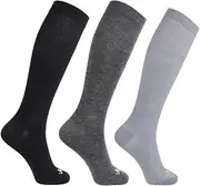 [ja vie] JAVIE Lightweight Merino Wool Comfy Compression Socks Graduated 15-20mmHg Knee High Stockings for Women & Men Hiking Running