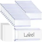 100 Pcs Clear Plastic Wire Shelf Label Holders for Storage Bins Baskets Labels