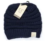 Kids Navy Authentic C.C Exclusives Classic Rib Knit Beanie Skull Cap Hat NIP