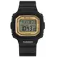 JAGA 捷卡 / M1226-A / 方型電子 計時碼錶 鬧鈴 防水100米 橡膠手錶 黑金色 48mm