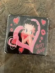 Retro Betty Boop Big Heart White Vinyl Flip-open Square Mirror Compact