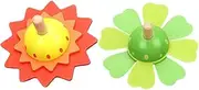 SUPVOX 2Pcs Wooden Tops Spinning Rotating Gyro Game for Educational Plaything for Hand Eye Coordination Fun Activity for Boys