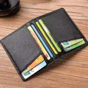 Men Simple Thin PU Leather Bifold ID Wallet Money Credit Wallet Gift Holder H8M2
