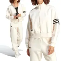 在飛比找momo購物網優惠-【adidas 愛迪達】TrackTop 女款 米色 日常 