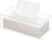 Phineoly Clear Acrylic Tissue Box Holder, Rectangle Dispenser Tissue Box Cover for Bathroom, Bedroom Dresser, Countertop, Desk