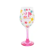 Gibson Gifts 21 Birthday Party Wine Glass Toasting Tumbler Drinkware Pink