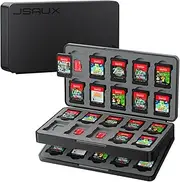 JSAUX Game Card Case for Nintendo Switch 2 (2025), Switch OLED & Lite, 40-Slot Hard Shell Storage Holder for 40 Game Cartridges & Micro SD Cards, Compact Travel Gaming Card Organizer Box - Black