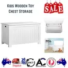 Wooden Storage Box Kids Toy Chest Cabinet Blanket Childrens Clothes Trunk White